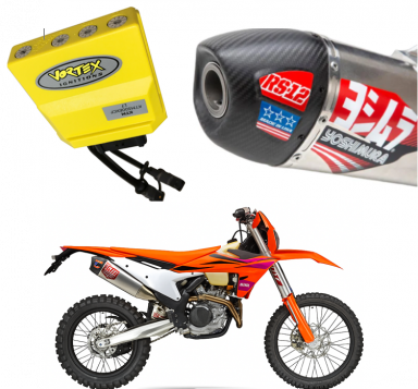 Main image of item: KTM350 EXC-F'24-25 Vortex ECU & Yoshimura Slip-On Exhaust Combo